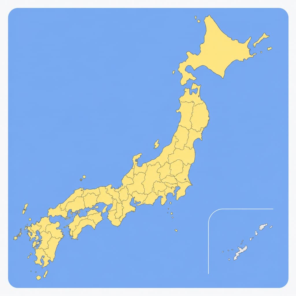 全国対応エリアの地図(沖縄県を除く)